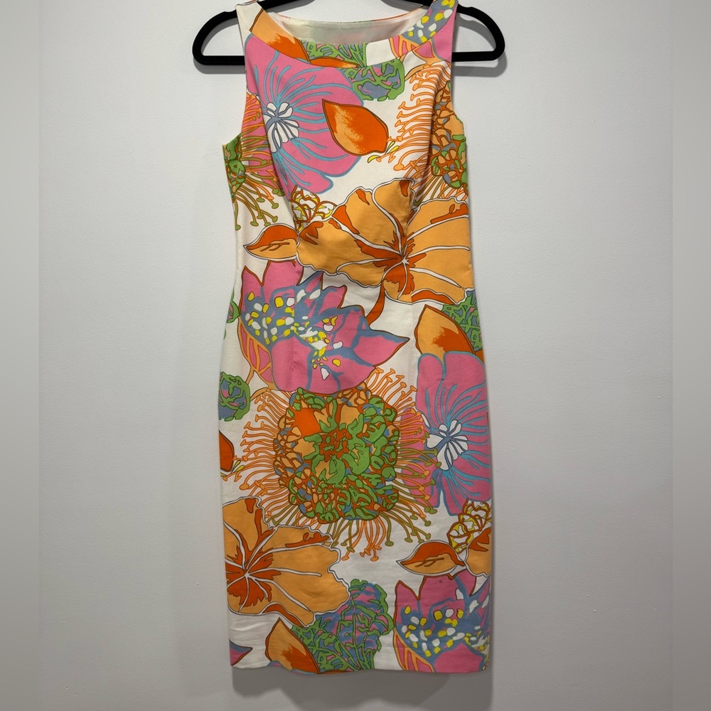 Vtg David Meister Colorful Floral Dress